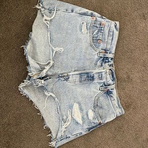 Levi distressed denim shorts